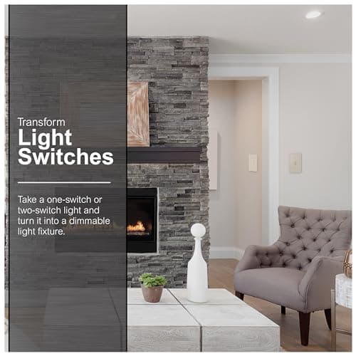 GE Single Pole Dimmer Toggle Switch, On/Off/Dim Settings, for Dimmable LED, CFL and Incandescent Bulbs, DIY Project, UL Listed, Light Almond, 18053 5