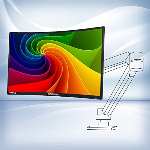 Sceptre Curved 24-inch Gaming Monitor 1080p 98% sRGB HDMI x2 VGA Build-in Speakers, Machine Black 6