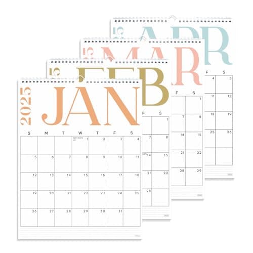 S&O Modern Vertical Wall Calendar from January 2025-June 2026 - Tear-Off Monthly Calendar - 18 Month Academic Wall Planner - Hanging Organizer to Track Anniversaries & Appointments - 13.5"x10.5”in