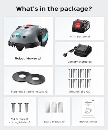 YARDCARE V100 Robot Lawn Mower with HD Vision Navigation, Smart Obstacle Detection, Collision Sensors, Adjustable Cutting Height, Low-Noise Operation—Perfect for Small Lawns up to 1,600 sq ft. 9