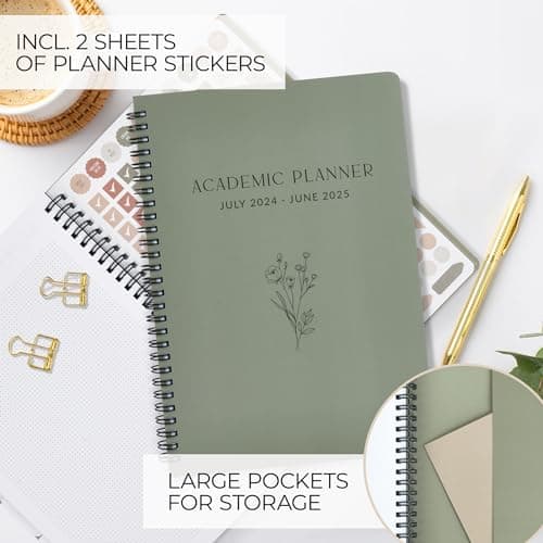Beautiful 2024-2025 Academic Planner - A 7" x 10" Daily Planner for Women or Men with Weekly & Monthly Spreads For The 24-25 School Year - Runs From July 2024 - June 2025 5