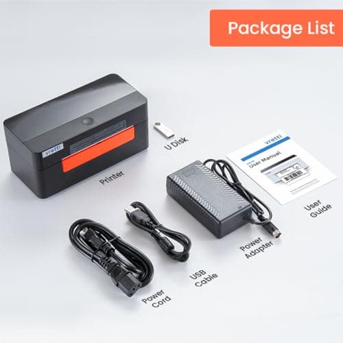 vretti Thermal Shipping Label Printer - 4x6 Desktop Barcode USB for Small Business & Packages - Compatible with Mac Windows Linux Chrome OS UPS USPS 6