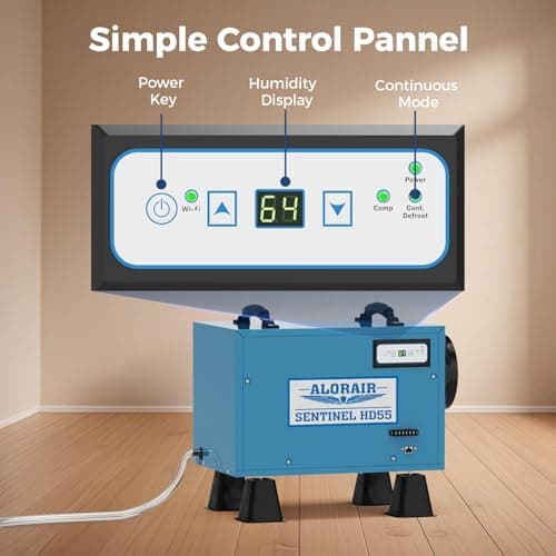 ALORAIR Wi-Fi Crawlspace Dehumidifier, 113 Pint with Drain Hose for Crawl Space, Basement, Commercial and Water Damage Restoration, Compact and Portable, Auto-Defrost 5