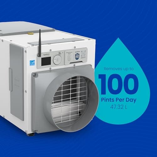 AprilAire E100W Wi-Fi Dehumidifier – 100 PPD for Crawl Spaces, Basements, Whole Houses up to 5,500 Sq. Ft., Part of the AprilAire Healthy Air System 7