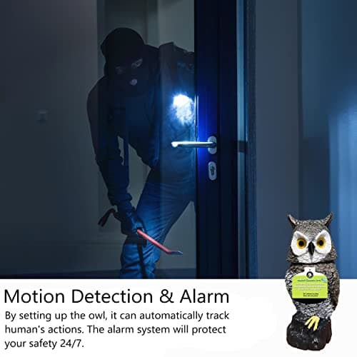 Ugold Indoor Camera Owl, Home Security Camera Owl with Rotatable Head, Night Vision, 2-Way Audio, Works with Phone, Decoration for Home 5