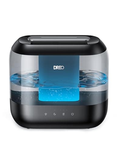 Dreo Humidifiers for Bedroom, 4L Top Fill for Large Room, 36H Runtime, 28 dB Quiet Supersized Cool Mist Air Humidifier for Baby Nursery, Plants, Indoor, Night Light, Easy to Clean & Fill, Black
