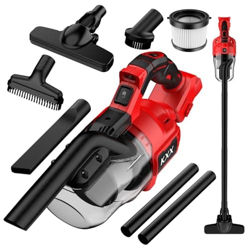 KXX Cordless Vacuum for Milwaukee M18 Battery, 5 in 1 Handheld Electric Vacuum Cleaner with 500W Powerful Motor, 46 CFM Portable Hand Vacuum with Filtration HEPA for Floor, Carpet, Car (Tool Only)