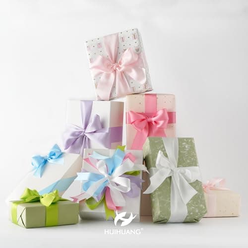 HUIHUANG 1-1/2 inch Satin Ribbon Assortment Colored Hair Ribbons for Sewing Gift Wrap Double Face Satin Ribbon for Crafts, Hair Bows 20 Colors with 2 Yards Each, Total 40 Yards Per Package 5