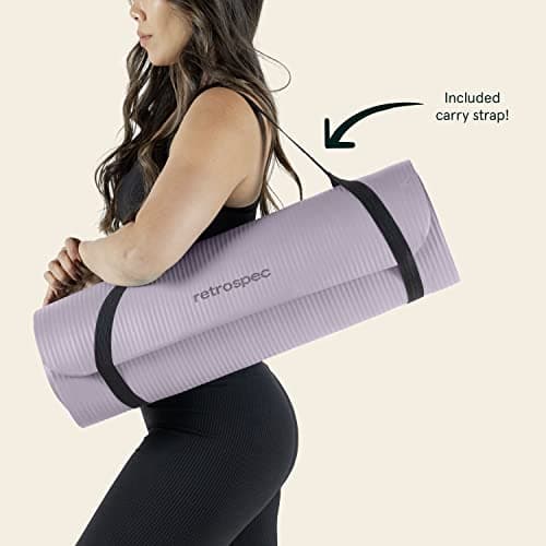 Retrospec Solana Yoga Mat 1/2" Thick w/Nylon Strap for Men & Women - Non Slip Excercise Mat for Yoga, Pilates, Stretching, Floor & Fitness Workouts 7
