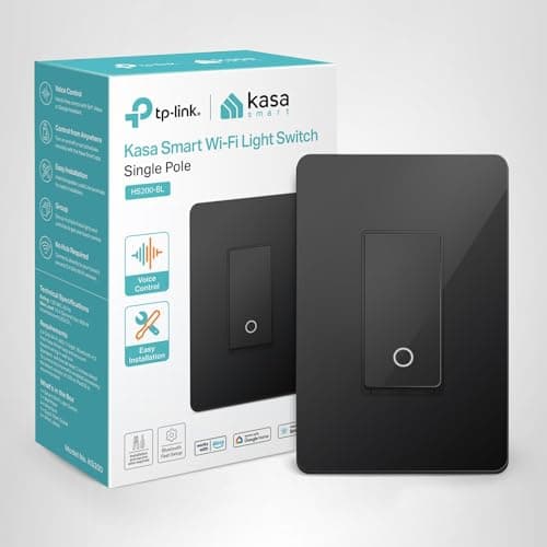 Kasa Smart Light Switch HS200-BL, Single Pole,Neutral Wire Required, 2.4GHz Wi-Fi Light Switch Compatible with Alexa and Google Home, UL Certified, No Hub Required, Black 9