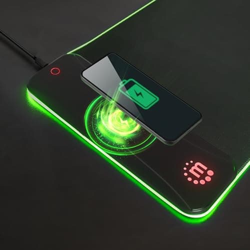 MANHATTAN XXL RGB LED Gaming Mouse Pad w/Wireless Charger, Large Gaming Mousepad with LED Light, Keyboard Pad with Non-Slip Rubber Base, Waterproof Mouse Pad for Home Office Decor- 425513 10