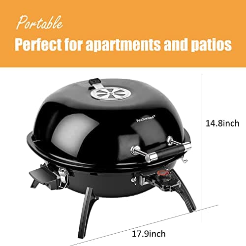 Techwood 1600W Indoor Outdoor Electric Grill, Electric BBQ Grill, Portable Removable Tabletop Grill, Black 7