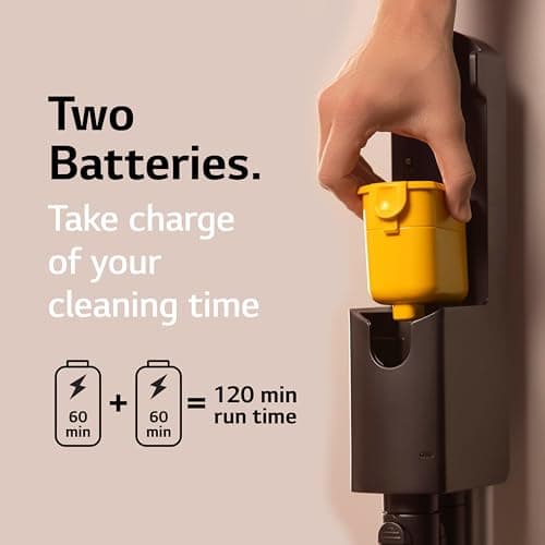 LG CordZero A925 – Cordless Stick Vacuum Cleaner, 120 Minute Runtime w/Extra Rechargeable Battery, Dual Floor Max 2024 Update, Lightweight, Cleans Carpet, Hardwood, Pet Hair, Portable Charging Stand 5