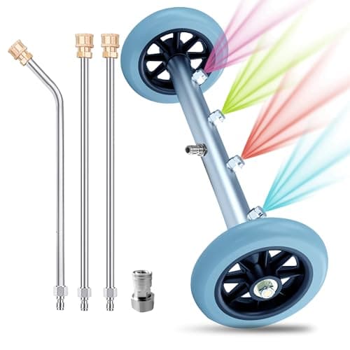 Selkie Pressure Washer Undercarriage Cleaner, 16 Inch Undercarriage Car Washer, Pressure Washer Under Car Cleaner with 3 Pcs Extension Wand, 4000 PSI Connect, Additional 1.1 mm Orifice Nozzle