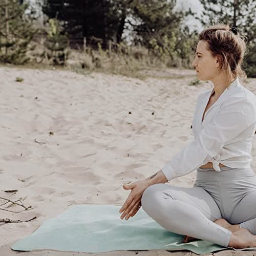 FLXBL Travel Yoga Mat and Top Layer - Thin, Light, Foldable and Washable (Sage) 7