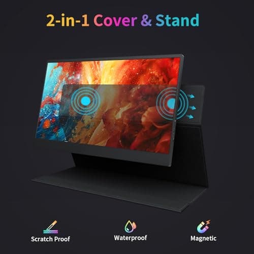 MAGICRAVEN 4K Portable Monitor, 15.6" 3840x2160 IPS Laptop Screen, USB C HDMI Computer Gaming Display with Speakers & Smart Cover, Travel Monitor for PC Phone PS5/4 Xbox Switch 7