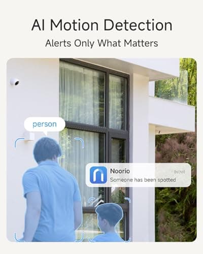 Noorio Security Cameras Wireless Outdoor Magnetic, Battery Powered Indoor Camera for Home Security, 1080P Human/Pet Detection, Bulit-in 32GB Storage, Color Night Vision 5