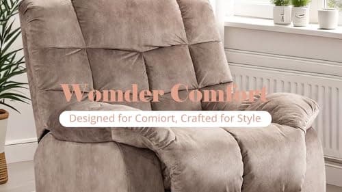 Recliner Chair Breathable Fabric Single Sofas Manual Recliner Chairs Overstuffed Recliner (Brown) 7