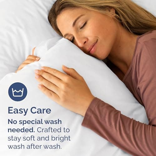 King Pillow Cases Set of 2 - Ultra Soft Hotel Quality Pillowcase Covers - Comfy, Cozy & Wrinkle Free - Shrinkage, Stain and Fade Resistant - Machine Washable Pillow Protectors - 2 Piece Set - White 5