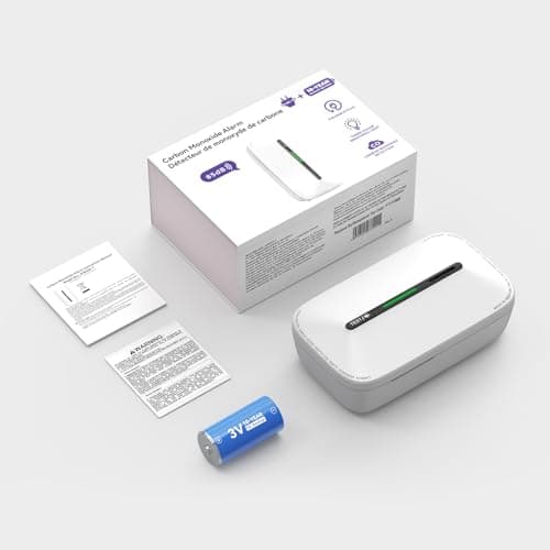 Jemay Carbon Monoxide Detector Plug in,10 Year Battery Power Carbon Monoxide Alarm with Test-Button & Breathing Light, Portable CO Detectors for Travel Home Office RV Hotel,1 Pack 9