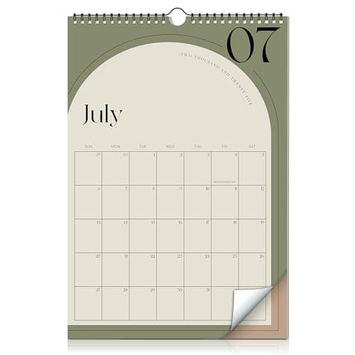 Aesthetic 2025-2026 Wall Calendar - Runs Until July 2026 - The Perfect Wall Hanging Calendar Planner for Easy Organizing