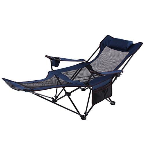 Seatopia Camping Recliner Camping Lounge Chair, Backpacking Folding Chair with Headrest, Footrest and Storage Bag for Outdoor Camping, Beach, BBQ, 330lbs Weight Capacity