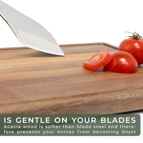 WALDWERK Cutting Board Set (15.75 x 12/13 x 9.5/10 x 7 in) out of Solid Acacia Wood - 0,8 in Thick Cutting Boards for Kitchen - Wood Cutting Boards - Wooden Chopping Boards for Kitchen 5