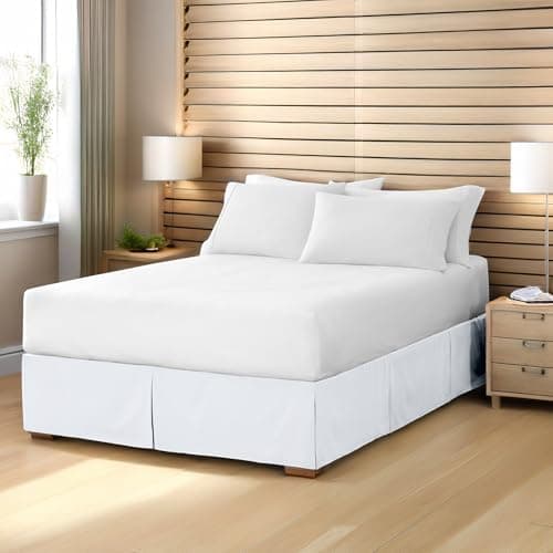 Bare Home Queen Bed Skirt - 15-Inch Tailored Drop Easy Fit - Bed Skirt for Beds - Center & Corner Pleats (Queen, Grey) 9