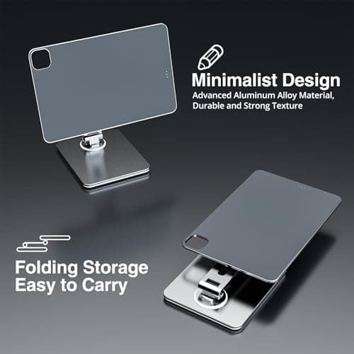 Magnetic Charging Stand for iPad Pro 11" / iPad Air 11" M2 M3, Foldable Aluminum Alloy Tablet Holder with Magnetic Charging Compatible with IPad Pro 11" 1st/2nd/3rd/4th Gen & i Pad Air 11" 4th/5th Gen 7