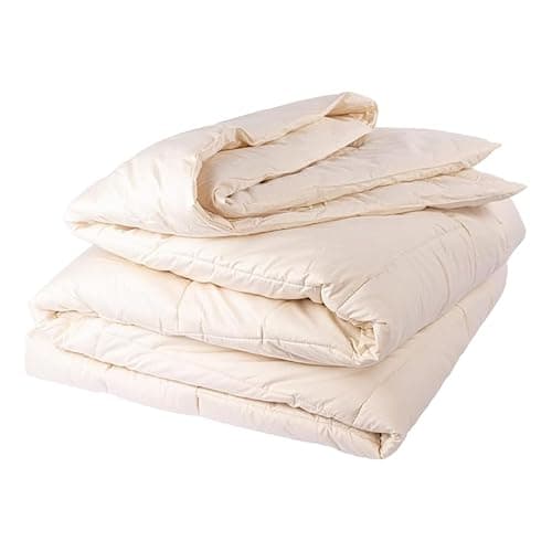Sleep & Beyond myMerino Light 100% Organic Duvet Wool Comforter for All Seasons - Ultra Soft, Breathable, Warm & Cool - Moisture Wicking - Ivory - Twin 68x86