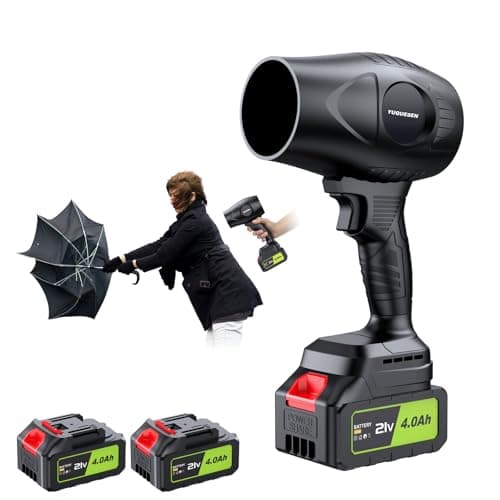 Electric-Cordless-Leaf-Blower - 400000RPM Handheld Leaf Blower - 3 X 4.0Ah Batteries and Charger Included, Lightweight Leaf Blower for Patio Cleaning