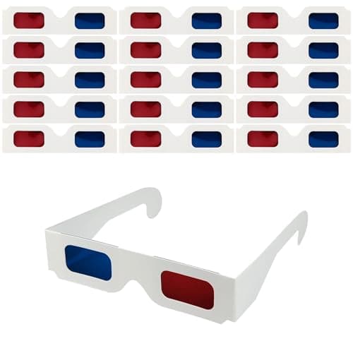 QIANCAIWANG 15 Pack 3D Paper Glasses for Movies, Blue and Red 3D Cardboard Glasses for TV, Films (15)