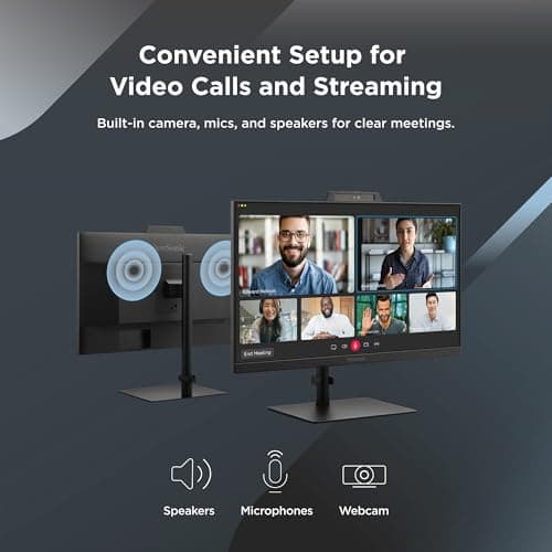 ViewSonic VG2741V 27 Inch 1080p IPS Video Conferencing Monitor with Integrated Windows Hello Certified IR 5MP Webcam, Built-in Microphone, Advanced Ergonomics, USB C, HDMI, and DisplayPort Inputs 6