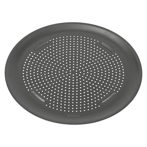 GoodCook AirPerfect Insulated Nonstick Carbon Steel Pizza Pan with Cutting Guides, Perforated Nonstick Pizza Pan, 15.75-Inch, Gray