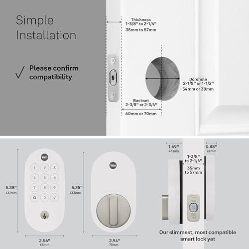 Yale Matte Black Keyed Deadbolt Smart Lock with Google Matter, YRD510-MT1-BLK 7