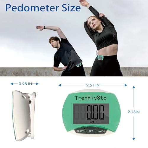 Pedometer for Walking Steps and Miles,Simple Step Counter Clip on Pedometer for Walking Steps and Miles Step Mile Tracker for Running Women Men Kids Seniors,TrenHivSto 6