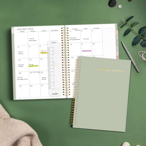 SUNEE 2026-2027 Planner - 24 Months (Jan 2026 - Dec 2027) - 7"x10" Monthly Spreads & Yearly Planner, Sage Green 7