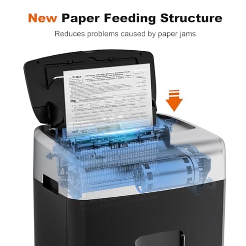 Bonsaii Paper Shredder for Office, 120-Sheet Autofeed Heavy Duty Shredder for Home Office Use, 30 Minutes/Micro Cut/P-4 High Security Level/6 Gallon Large Bin 5