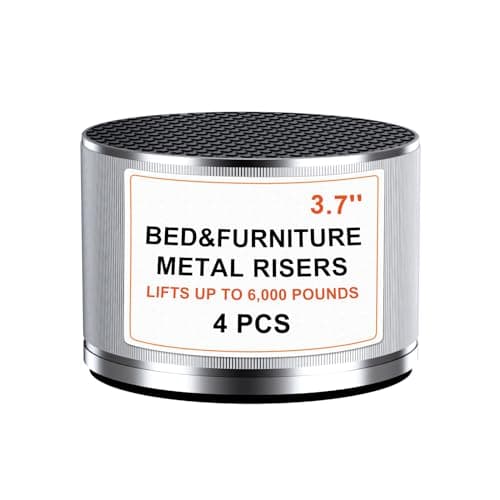 xuenair Metal Furniture Risers，3" Diameter Adjustable Bed Risers，2"-3.7" Bed Blocks，Heavy Duty Bed Lifts for Bed Desk Table Chair (Gray,4 Pcs)