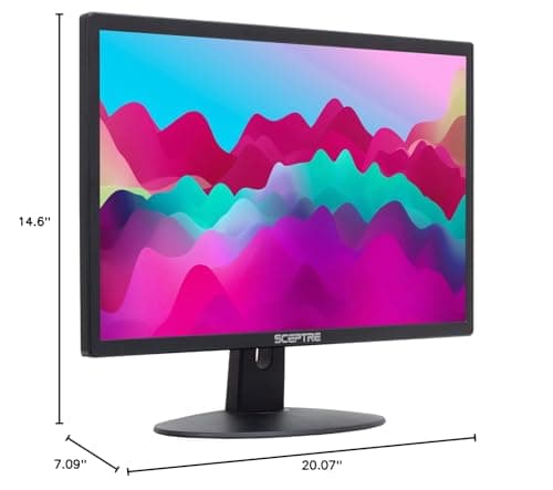 Sceptre 22-Inch 75Hz 1080p LED Monitor HDMI VGA Build-in Speakers, Brushed Black 2019 (E225W-19203S),Metal Black 9