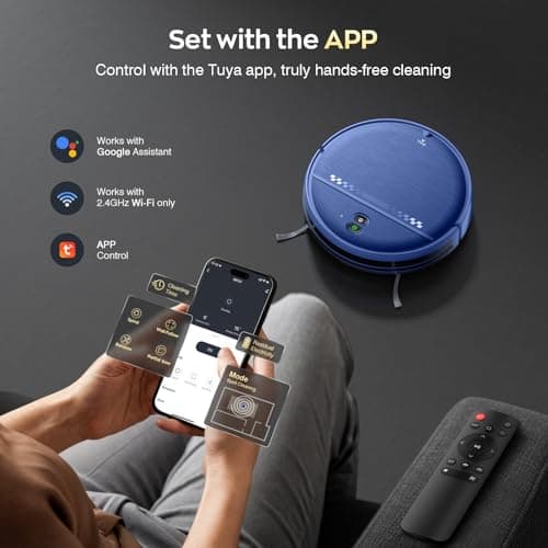 iMartine Robot Vacuum and Mop Combo, 2-in-1 Robotic Vacuums Cleaner with Strong Suction, Compatible with Alexa/WiFi/App/Voice Control, Obstacle Avoidance, for Pet Hair, Low Pile Carpet and More 6