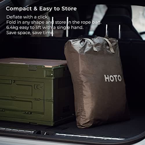 HOTO Queen Air Mattress with Fast Inflating Pump, Detachable Pump, Double Sleeping Pad & Pillow, Extra Wide & Ultra-Thick, USB-C Charging, Durable & Portable, for Camping, Backpacking, Travel, Home 5