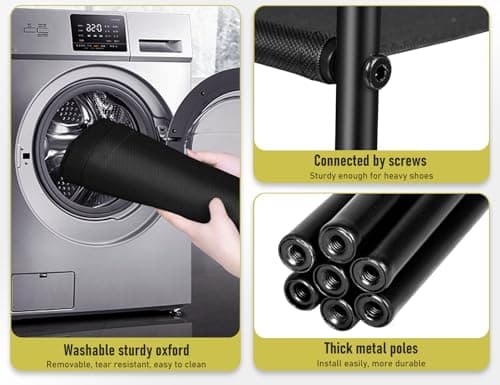 MISSLO 3-Tier Long Shoe Rack for Closet Shoe Organizer for Closet Floor Entryway Storage Stackable Wide Shoe Shelf Stores 24 Pairs of Men Sneakers, Black 6