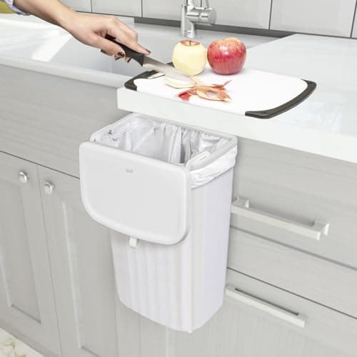 Glad Roomate Under Counter Waste Bin | Space Saving Small Trash Can for Kitchen Cabinet, Bathroom or Office | Dual Lid for Ease of Opening, 12 Liter, White 5