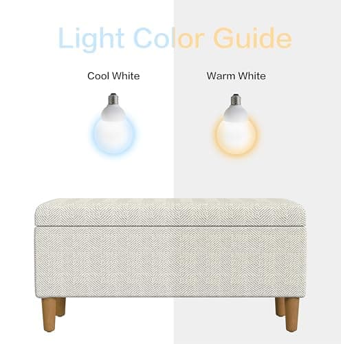 HomePop Malmo Decorative Storage Bench -Cream Chevron Woven 8