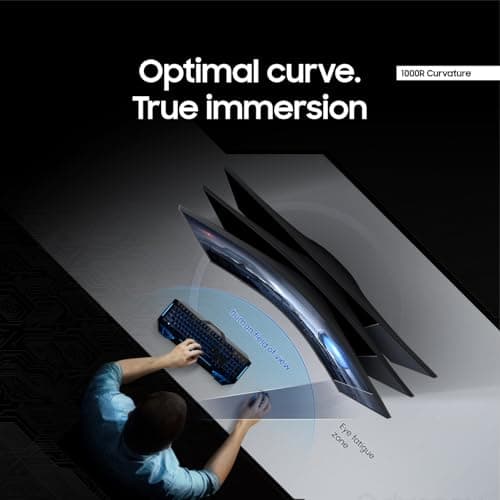 SAMSUNG 34' Odyssey G5 Ultra-Wide Gaming Monitor with 1000R Curved Screen, 165Hz, 1ms, FreeSync Premium, Large Display, Eye Comfort, Multiple Ports, WQHD, LC34G55TWWNXZA, Black 5