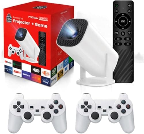 Android 11 Gaming Projector 64GB TF Card Wireless Gaming Controller Dual WIFI1920*1080P Home Theater Portable Projector