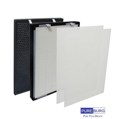 PUREBURG Replacement Filter Set Compatible with Brondell Pro Air Purifiers P700BB P7004C APP60 CANP700BB,H13 HEPA Activated Carbon Pre-Filters Air Clean 5