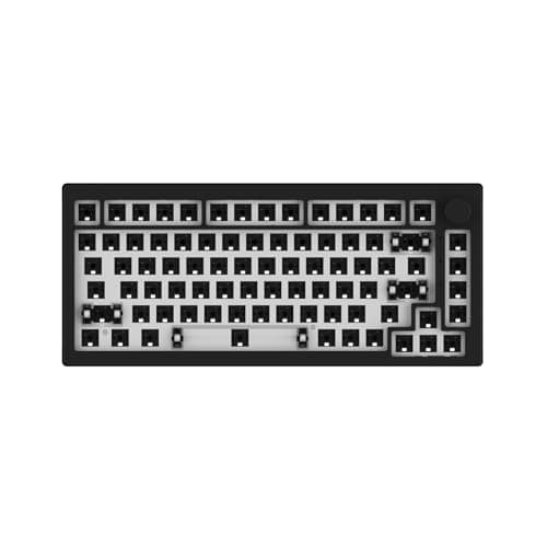 Akko 5075B Custom Gaming Keyboard Kit Black 75% VIA Multi-Modes Gasket Mount Barebones Mechanical Keyboard VIA Programmable with RGB Backlit Hot-swappable