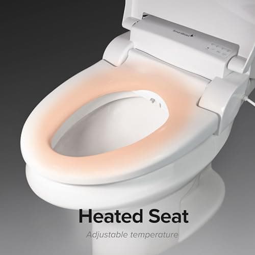 SmartBidet® SB-2400 Advanced Electric Smart Bidet™ Slim Profile Seat in Round White with Remote Control, LED Night Light, Stainless Steel Nozzle, Heated Seat, Warm Dryer 11